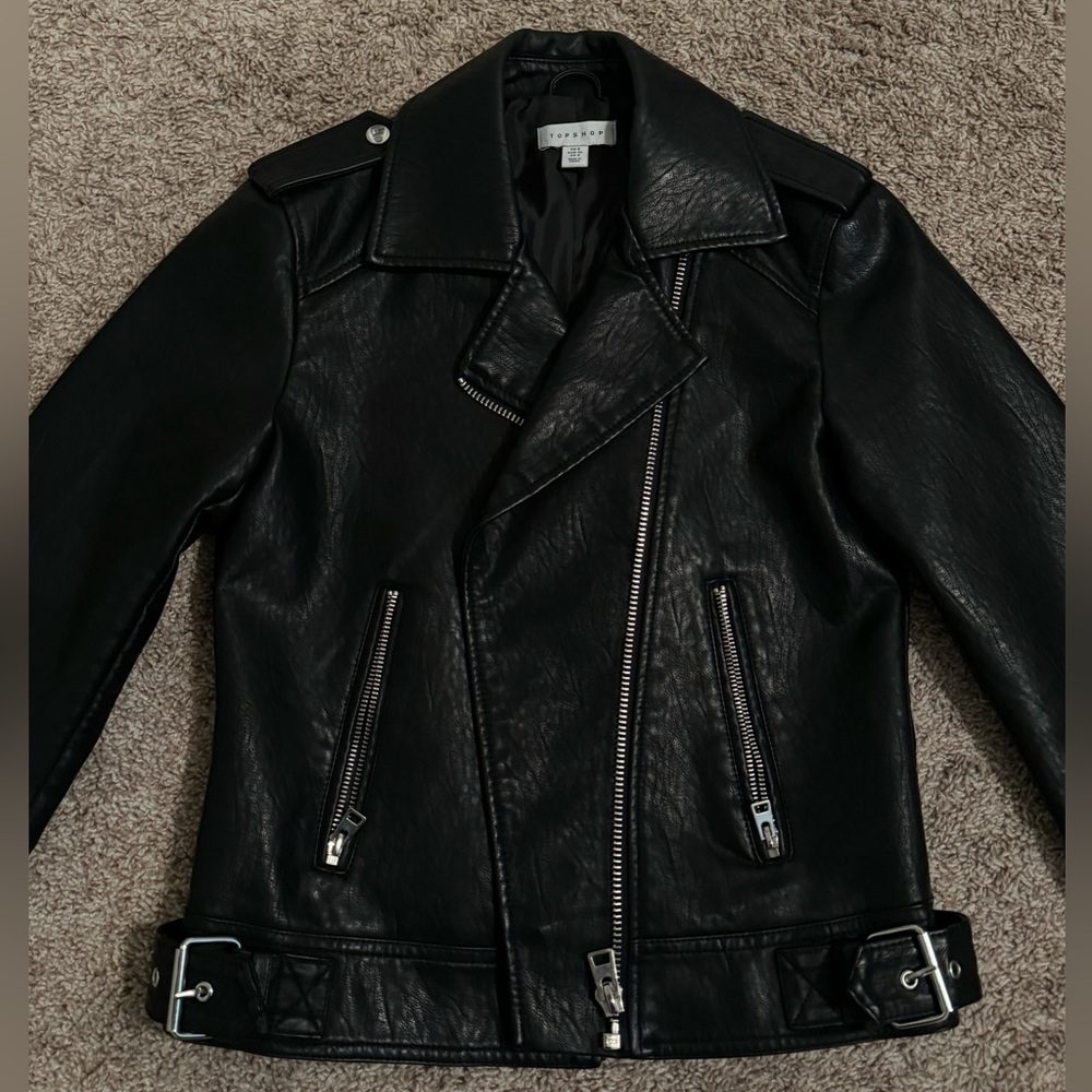 Black leather jacket